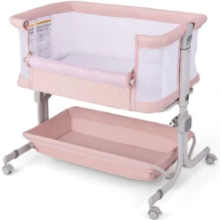 3 in 1 Beistellbett Reisebett Baby mit Matratze Babybett 6 Fach höhenverstellbar mit Aufbewahrungskorb