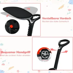 3 in 1 Bentley Kinderauto mit Verdeck & Musik & Stauraum & Licht für Kinder 1-8 J. Rot