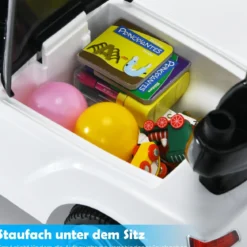 3 in 1 Bentley Kinderauto mit Verdeck & Musik & Stauraum & Licht für Kinder 1-8 J. Weiß