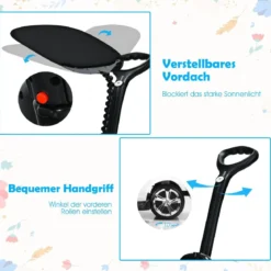 3 in 1 Bentley Kinderauto mit Verdeck & Musik & Stauraum & Licht für Kinder 1-8 J. Weiß