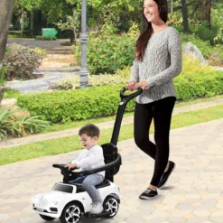 3 in 1 Bentley Kinderauto mit Verdeck & Musik & Stauraum & Licht für Kinder 1-8 J. Weiß