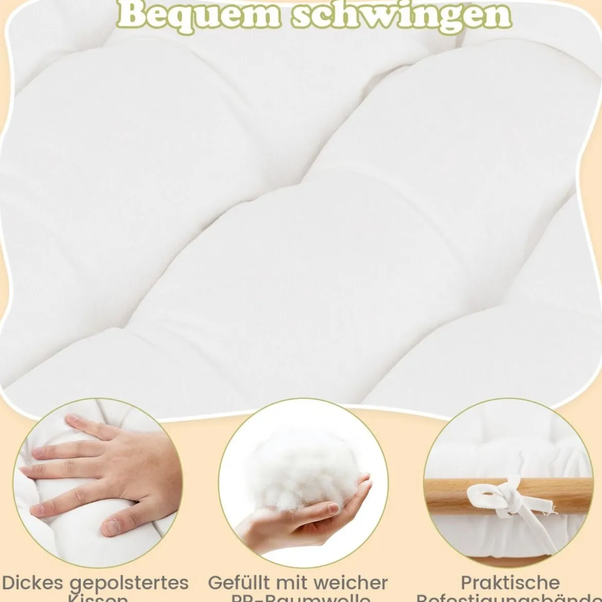 2-in-1-Bogenwippe mit Kissen Doppelseitiger Kletterbogen Natürlich