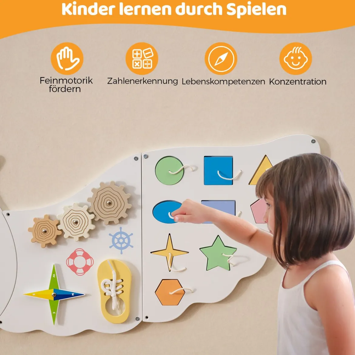 11 in 1 Busy Board Baby Eulen Aktivitätswand mit Panels Montessori Holzspielzeug Lernspielzeug