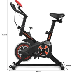 Indoor Fahrrad mit 6KG Schwungrad Heimtrainer Fahrrad LCD-Anzeige Schwarz und Rot