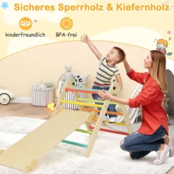 3 in 1 dreieckiges Kletterspielzeug faltbares & höhenverstellbares Dreiecksset für Kleinkinder Bunt