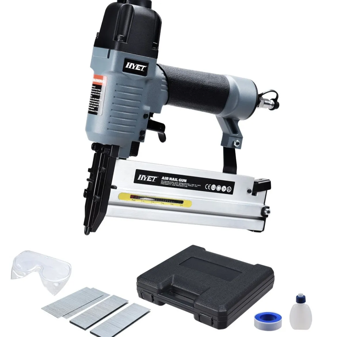2 in 1 Druckluft Nagler und Tacker Drucklufttacker Druckluftnagler inkl. Koffer und Zubehör