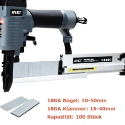 2 in 1 Druckluft Nagler und Tacker Drucklufttacker Druckluftnagler inkl. Koffer und Zubehör