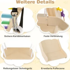 8-in-1 Dschungel-Gymnastikset hölzerne Montessori-Kletterspielzeuge mit Kletterstangen Mehrfarbig/Natur