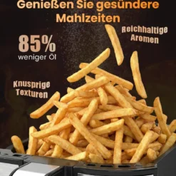 10 in 1 Dual Zone Air Fryer 85 L Heißluftfritteuse mit Sichtfenster & Touchscreen Spülmaschinenfest