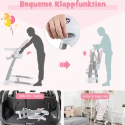3 in 1 Elektrischer Babyschaukel mit 8 Schaukelposition & Timing & Auto Schaltfunktion Rosa