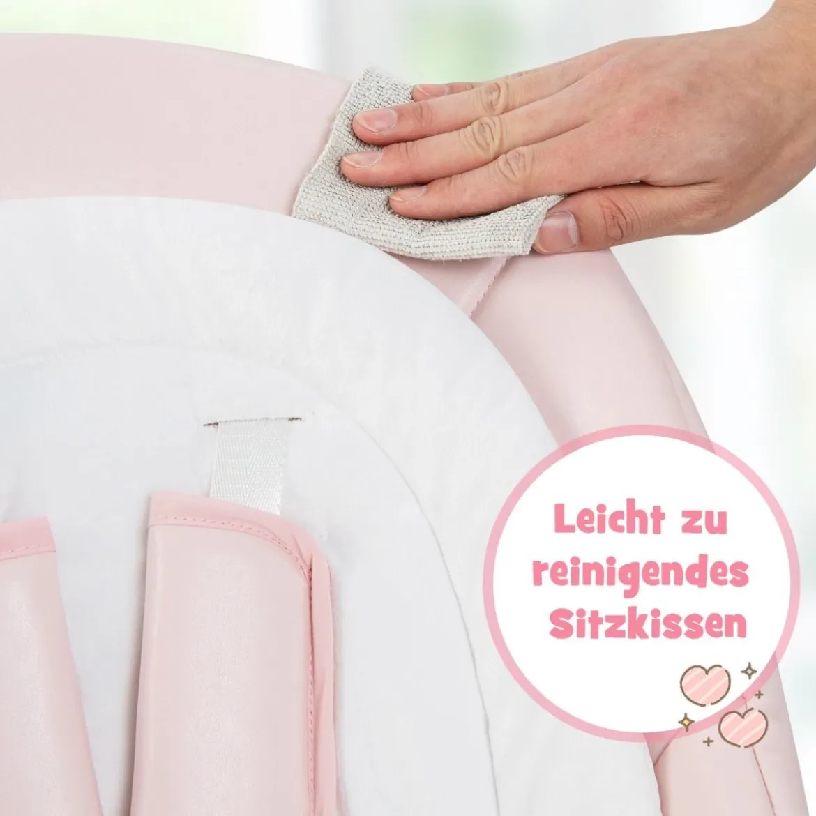 3 in 1 Elektrischer Babyschaukel mit 8 Schaukelposition & Timing & Auto Schaltfunktion Rosa