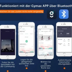 2-in-1 Faltbares Laufband mit APP & Fernbedienung Handyhalter LED-Display und Lautsprecher Gelb