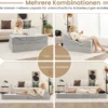 4 in 1 Faltbares Schlafsofa mit Hochdichtem Schwamm & Waschbarem Leinenstoffbezug