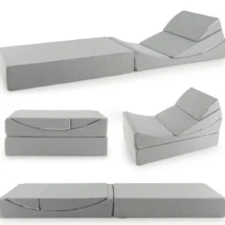 4 in 1 Faltbares Schlafsofa mit Hochdichtem Schwamm & Waschbarem Leinenstoffbezug