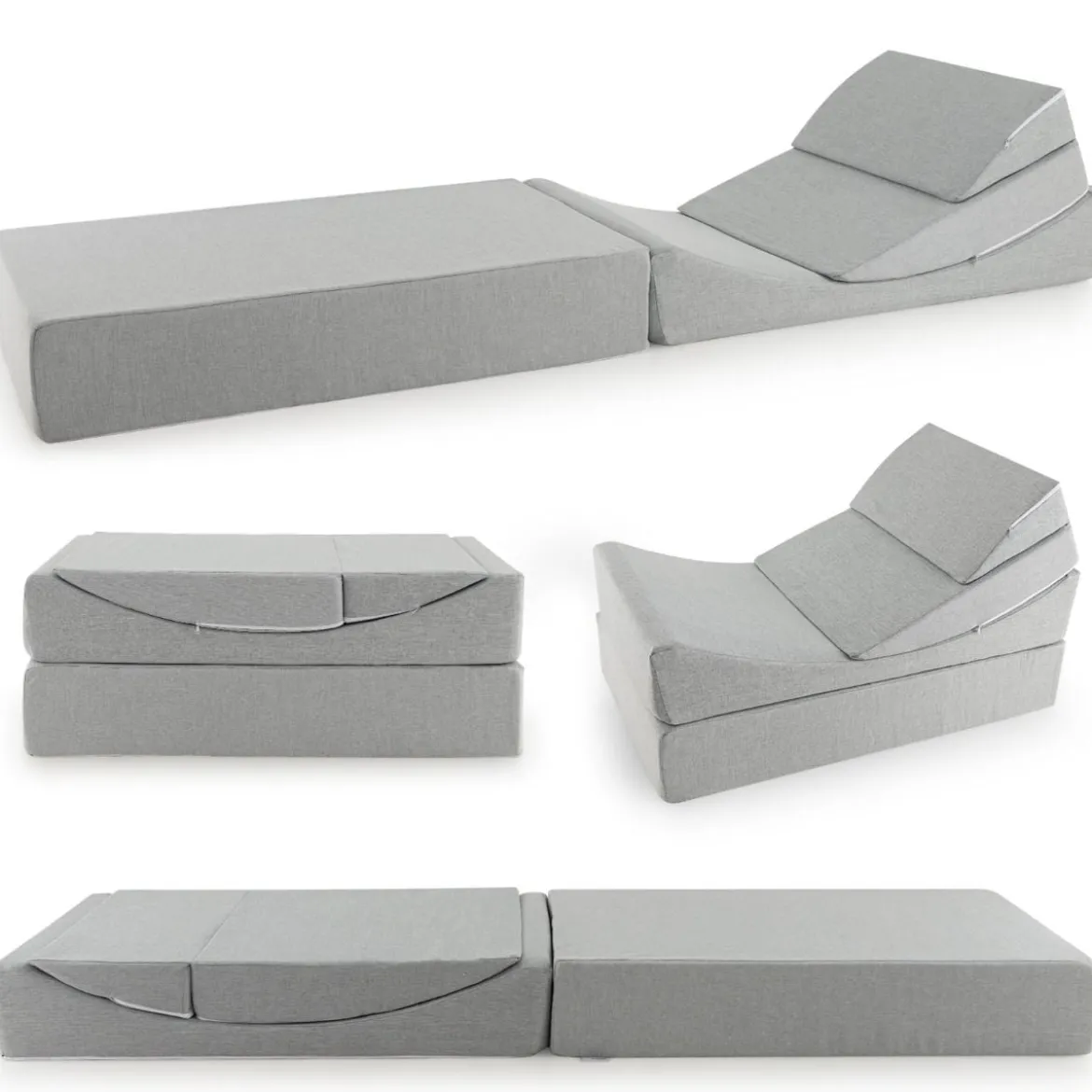 4 in 1 Faltbares Schlafsofa mit Hochdichtem Schwamm & Waschbarem Leinenstoffbezug