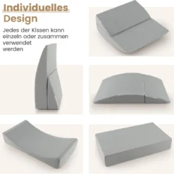 4 in 1 Faltbares Schlafsofa mit Hochdichtem Schwamm & Waschbarem Leinenstoffbezug