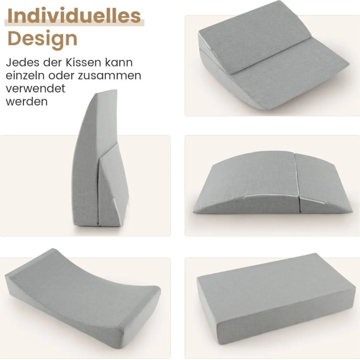 4 in 1 Faltbares Schlafsofa mit Hochdichtem Schwamm & Waschbarem Leinenstoffbezug