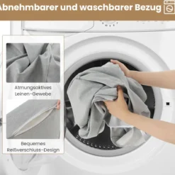 4 in 1 Faltbares Schlafsofa mit Hochdichtem Schwamm & Waschbarem Leinenstoffbezug