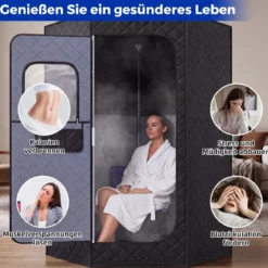 Infrarotsauna Klappbar Saunazelt mit Carbonfaser-Heizung Heimsauna mit Fernbedienung