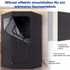 Infrarotsauna Klappbar Saunazelt mit Carbonfaser-Heizung Heimsauna mit Fernbedienung