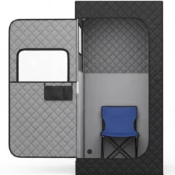 Infrarot Sauna mit 6-stufiger Temperaturregelung Fernbedienung & 9 Timerstufen 90 x 90 x 180 cm