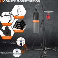 2 in 1 Freistehender Boxsackständer mit Boxsack & Höhenverstellbarem Speedball Boxsackhalterung
