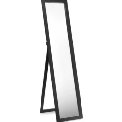 2 in 1 Ganzkörper-Spiegel Ganzkörperspiegel mit Holzrahmen 37 x 155 cm schwarz