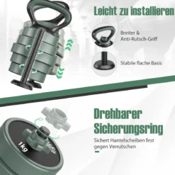 4 in 1 Hanteln Set 20 kg Verstellbares Hantelset inkl. Kunzhantel & Langhantel & Kettlebells