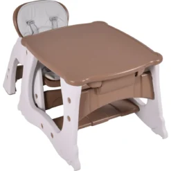 3 in 1 Hochstuhl & Babystuhl & Sitzgruppe mit in 3 Positionen Anpassbarem Essenstablett