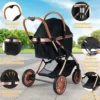 3 in 1 Hundebuggy mit Sonnenschutz & Sicherheitsgurt & Getränkehalter Reisewagen Hundewagen