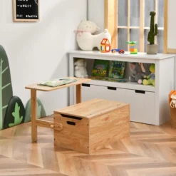3 in 1 Kinder-Aktivitätstisch Set mit Schreibtisch & Sitzbank & Aufbewahrungsbox für Kindergarten