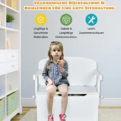 3 in 1 Kinder-Aktivitätstisch Set mit Schreibtisch & Sitzbank & Aufbewahrungsbox für Kindergarten Weiß