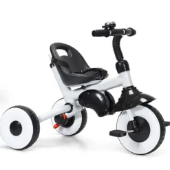 4-in-1 Kinderdreirad Klappbar Baby-Dreirad 3 Räder Fahrrad mit Markise Rosa