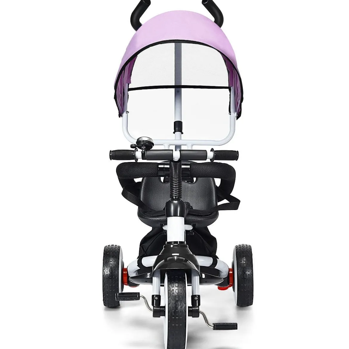 4-in-1 Kinderdreirad Klappbar Baby-Dreirad 3 Räder Fahrrad mit Markise Rosa
