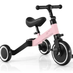 3 in 1 Kinder Dreirad & Laufrad & Balance Bike mit verstellbarem Sitz & Lenker Rosa