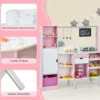 2 in 1 Kinderküche & Kaufladen mit Licht & Sound & 82 Zubehörteile & Tafel & Eismacher Spielküche