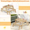 4 in 1 Kinder Kindersitzgruppe mit Abnehmbarem Deckel & 2 Aufbewahrungsboxen Holz Spieltisch