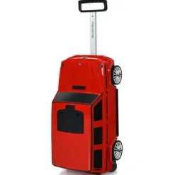 2 in 1 kinderkoffer Spielzeugauto mit klappbarem Griff 60 x 31 x 26 cm Rot