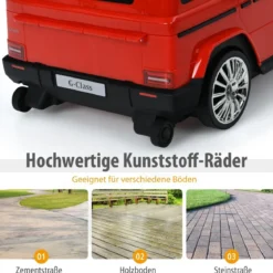 2 in 1 kinderkoffer Spielzeugauto mit klappbarem Griff 60 x 31 x 26 cm Rot