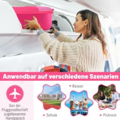 2 in 1 Kinderkoffer und Scooter mit LED Räder 26L Kindertrolley mit Bremse Eule