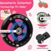 2 in 1 Kinderkoffer und Scooter mit LED Räder 26L Kindertrolley mit Bremse Erdbeere