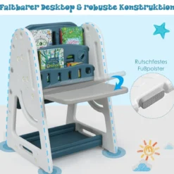 2 in 1 Kinder-Kunststaffelei Doppelseitige Magnetische Tafel Blau