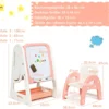2 in 1 Kinder-Kunststaffelei Doppelseitige Magnetische Tafel und Kinderbuchständer Orange