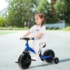 4 in 1 Kinder Laufrad & Balance Bike mit verstellbarem Lenker und Stützrädern für 2-6-jährige Kinder Blau