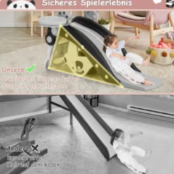 5 in 1 Kinder Rutsche Schaukelpferd Kinderrutsche mit Basketball