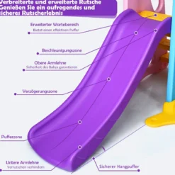 6 IN 1 Kinderrutsche Spielplatz Kletterturm Basketballkorb Kinderspielzeug