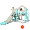 4 in 1 Kinder Spielplatz Kinder Rutsche & Schaukel Gartenschaukel Grün