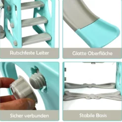 4 in 1 Kinder Spielplatz Kinder Rutsche & Schaukel Gartenschaukel Grün