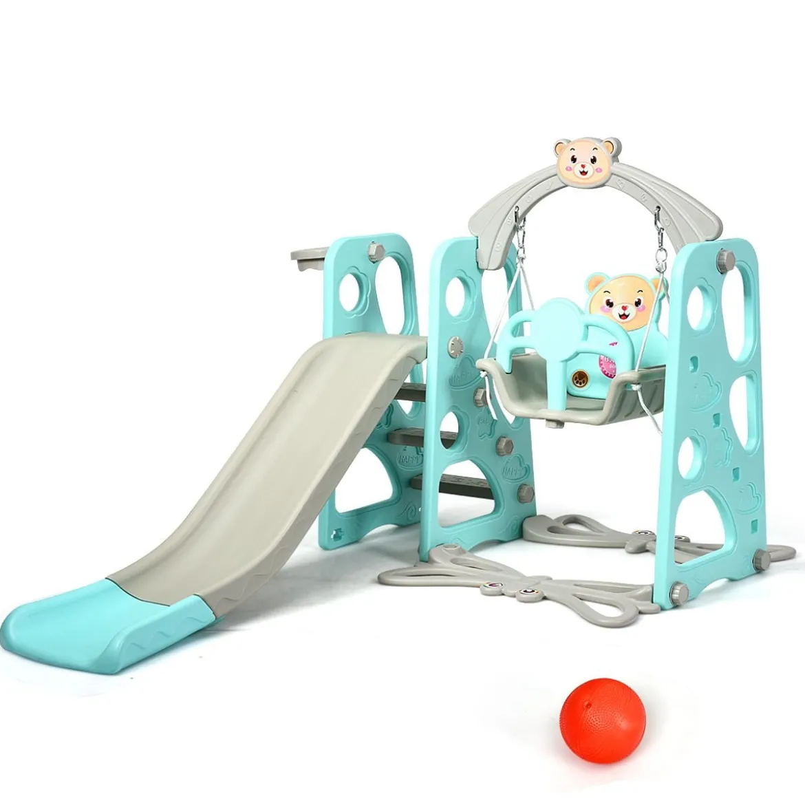 4 in 1 Kinder Spielplatz Kinder Rutsche & Schaukel Gartenschaukel Grün