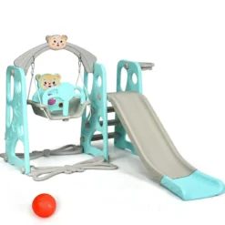 4 in 1 Kinder Spielplatz Kinder Rutsche & Schaukel Gartenschaukel Grün
